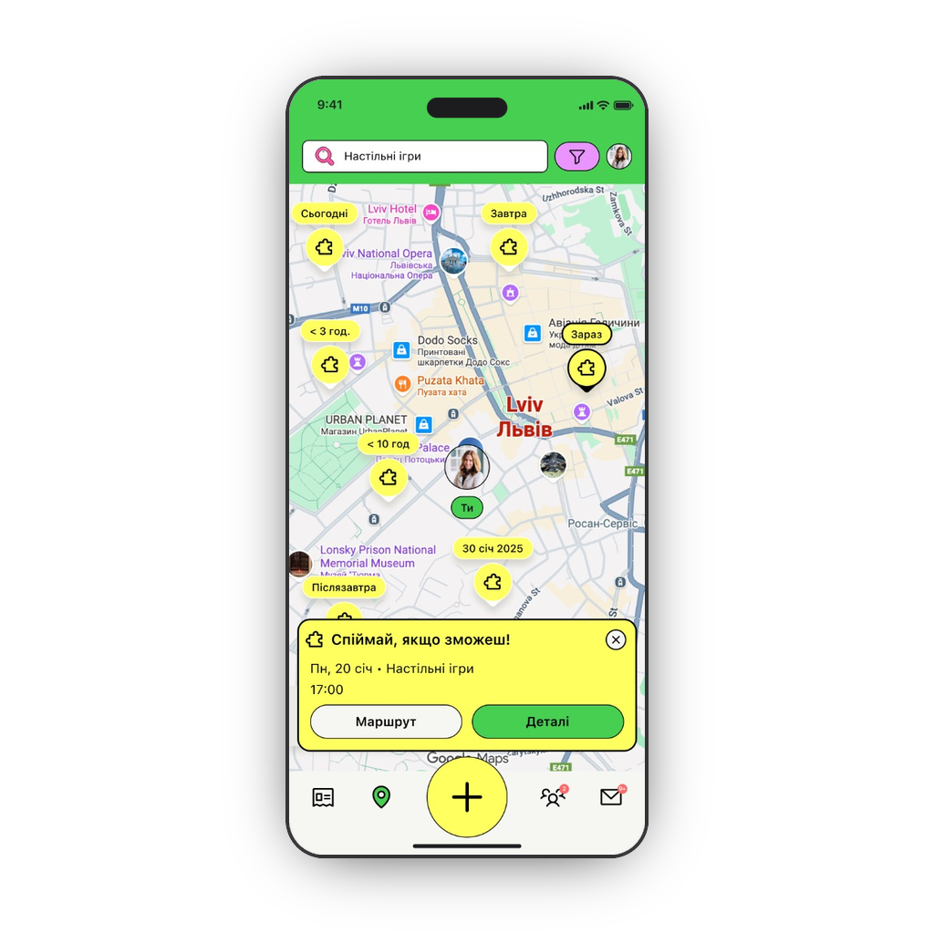 GetTogether Mobile App&Map-Driven Events - Map Screen